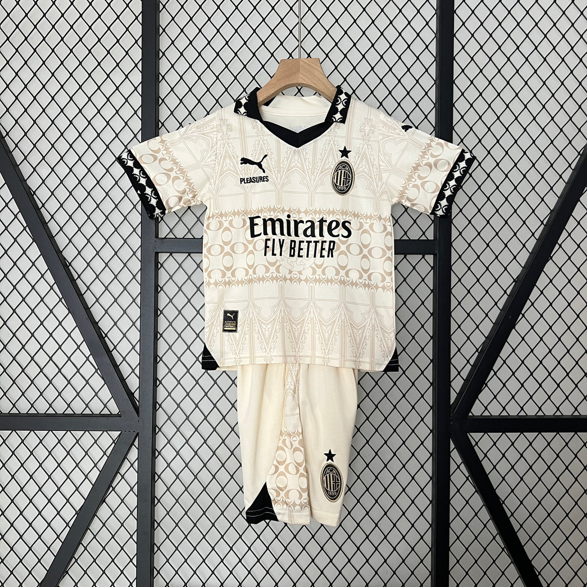 CAMISETA MILAN BEIGE 24/25 CONJUNTO INFANTIL - Vitrine Futebolística