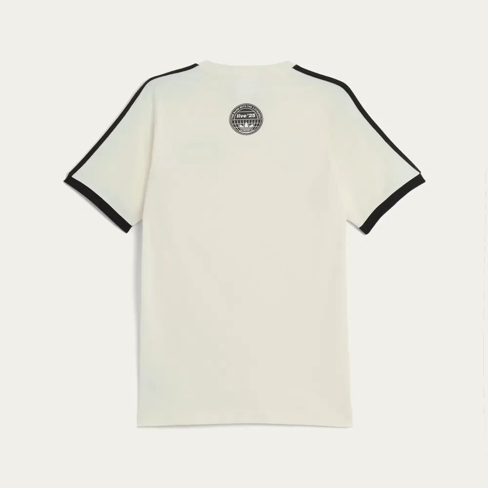 Edición Oasis — Camiseta Oasis Tour 3 Rayas Crema Blanco